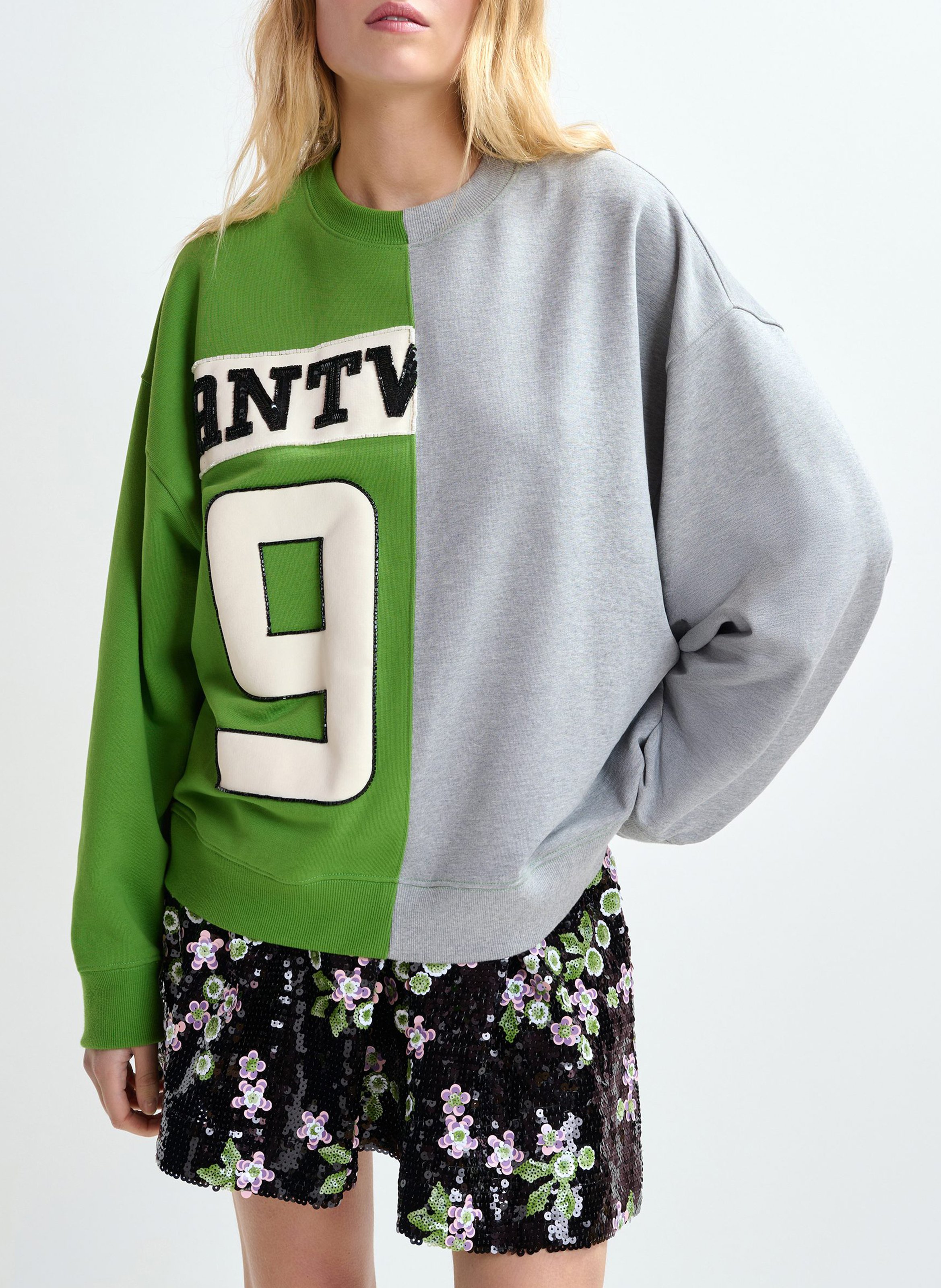 Sweat ample col rond à motif Jame ESSENTIEL ANTWERP Vert