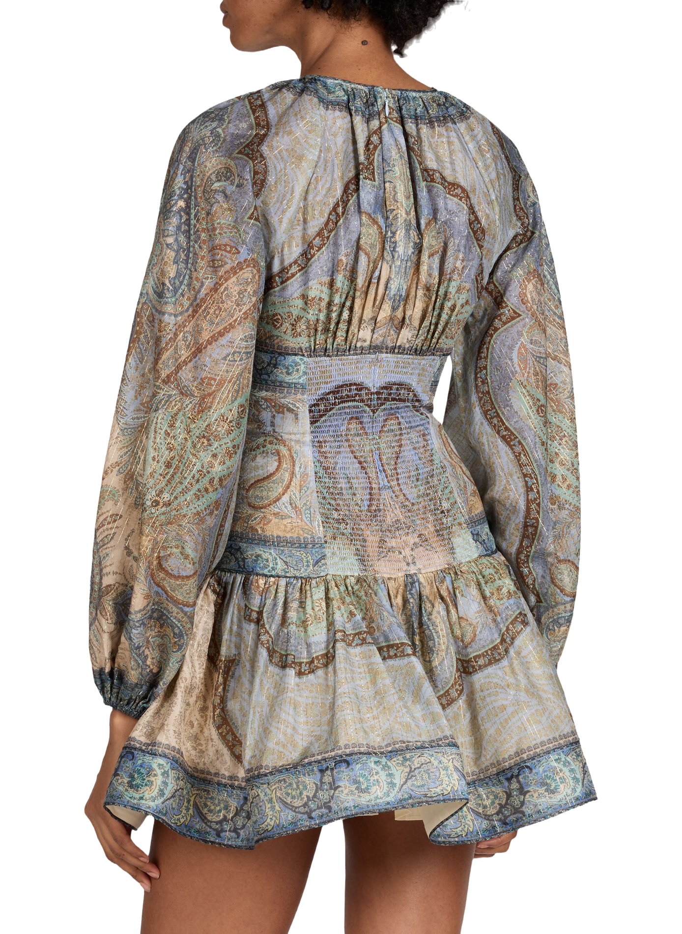 Robe ballon à imprimé en coton et soie mélangés ZIMMERMANN Multicolore