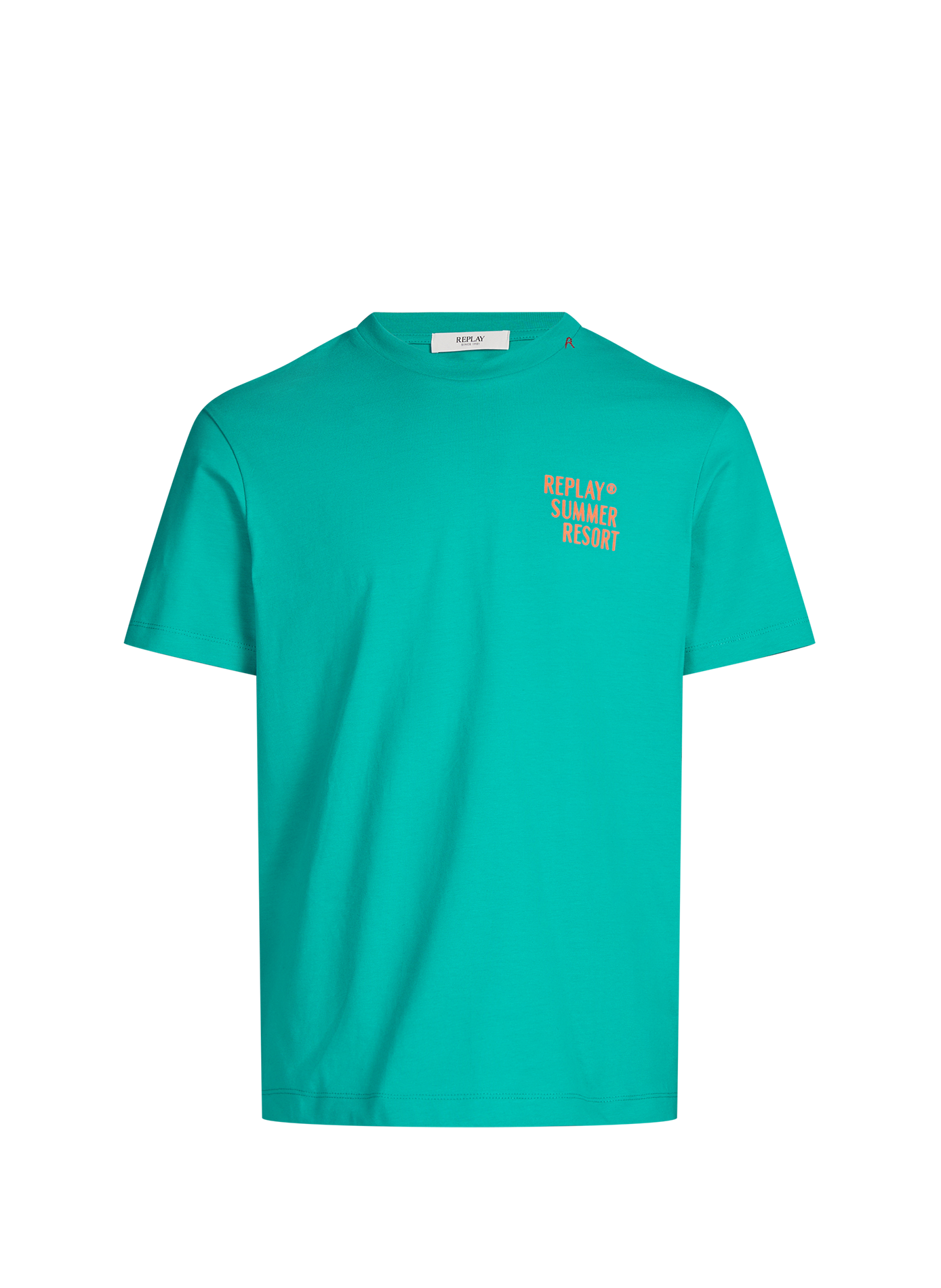 Straight short-sleeved cotton T-shirt REPLAY Blue