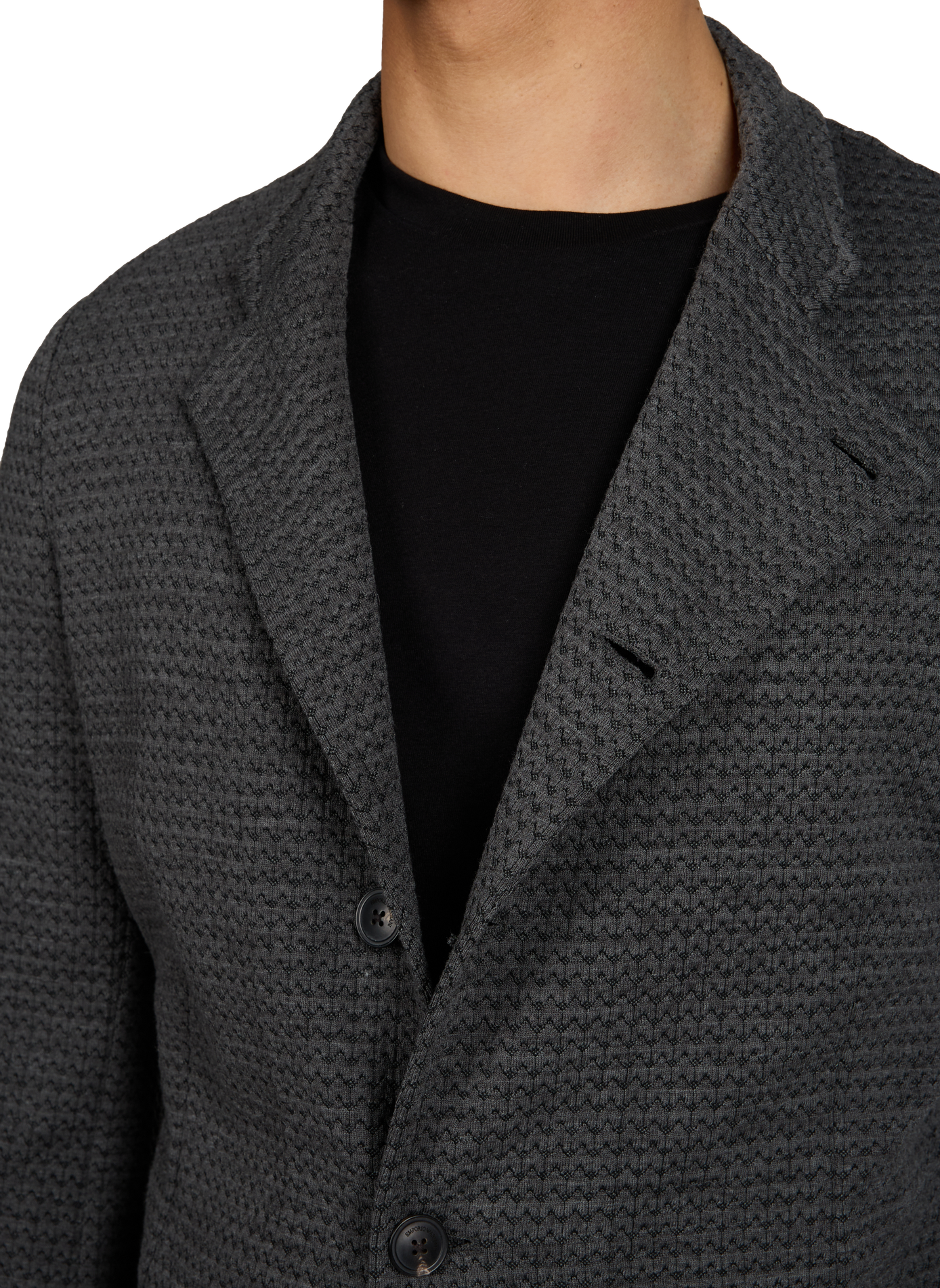 Straight coat with crossover collar EMPORIO ARMANI Grey