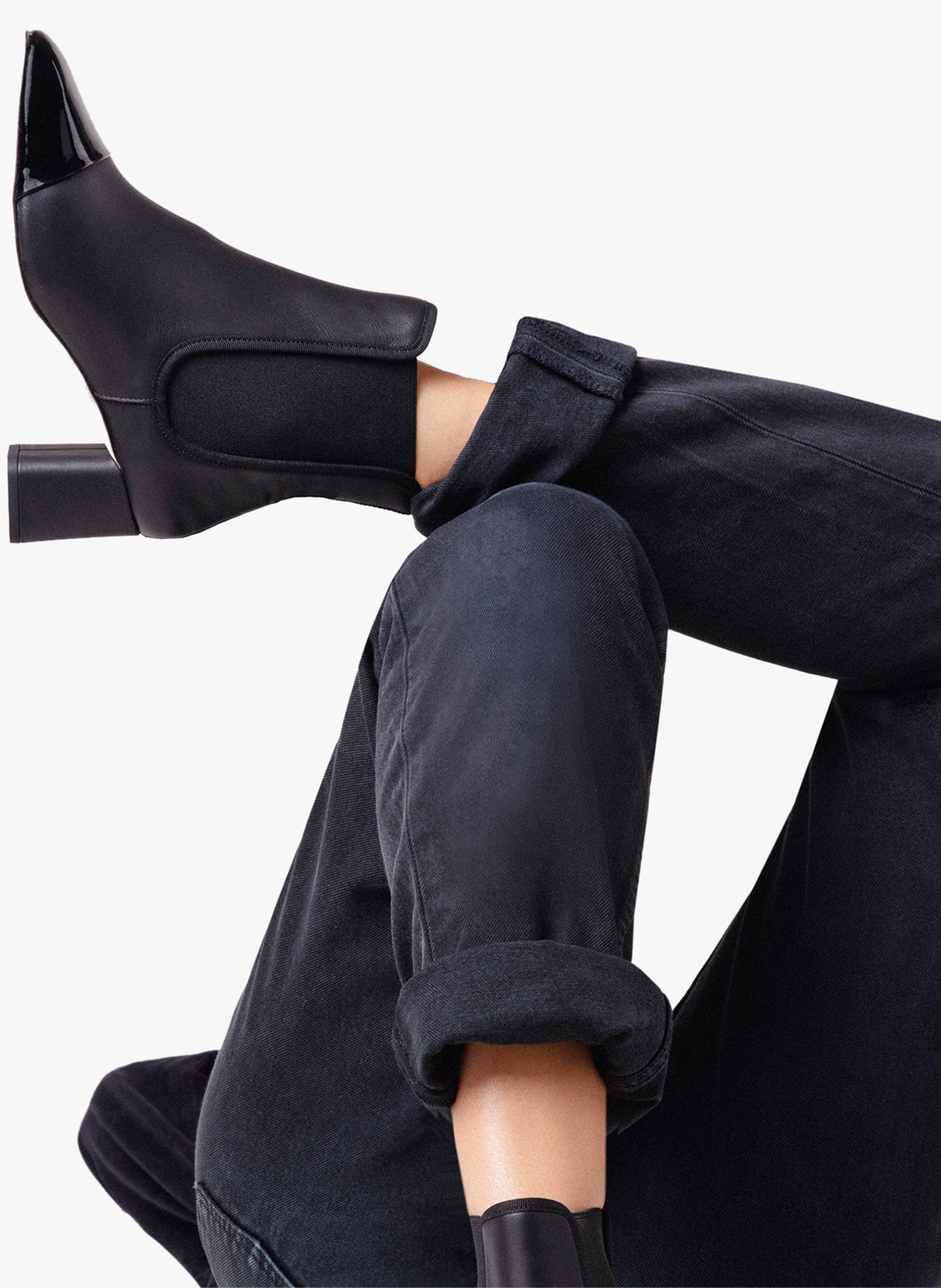 Bottines à talons en cuir melissa REPETTO Noir