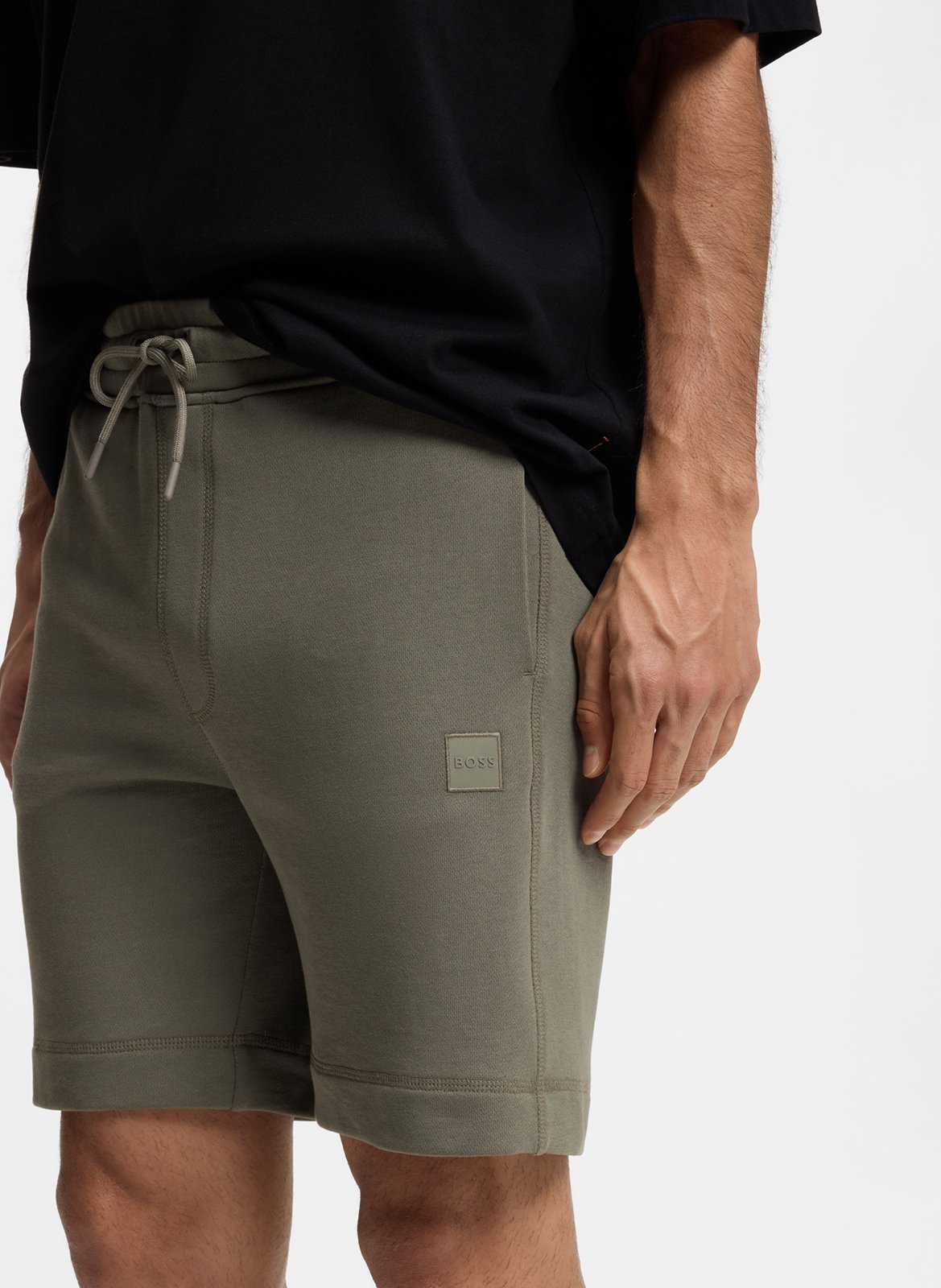 Short droit en coton BOSS Argent