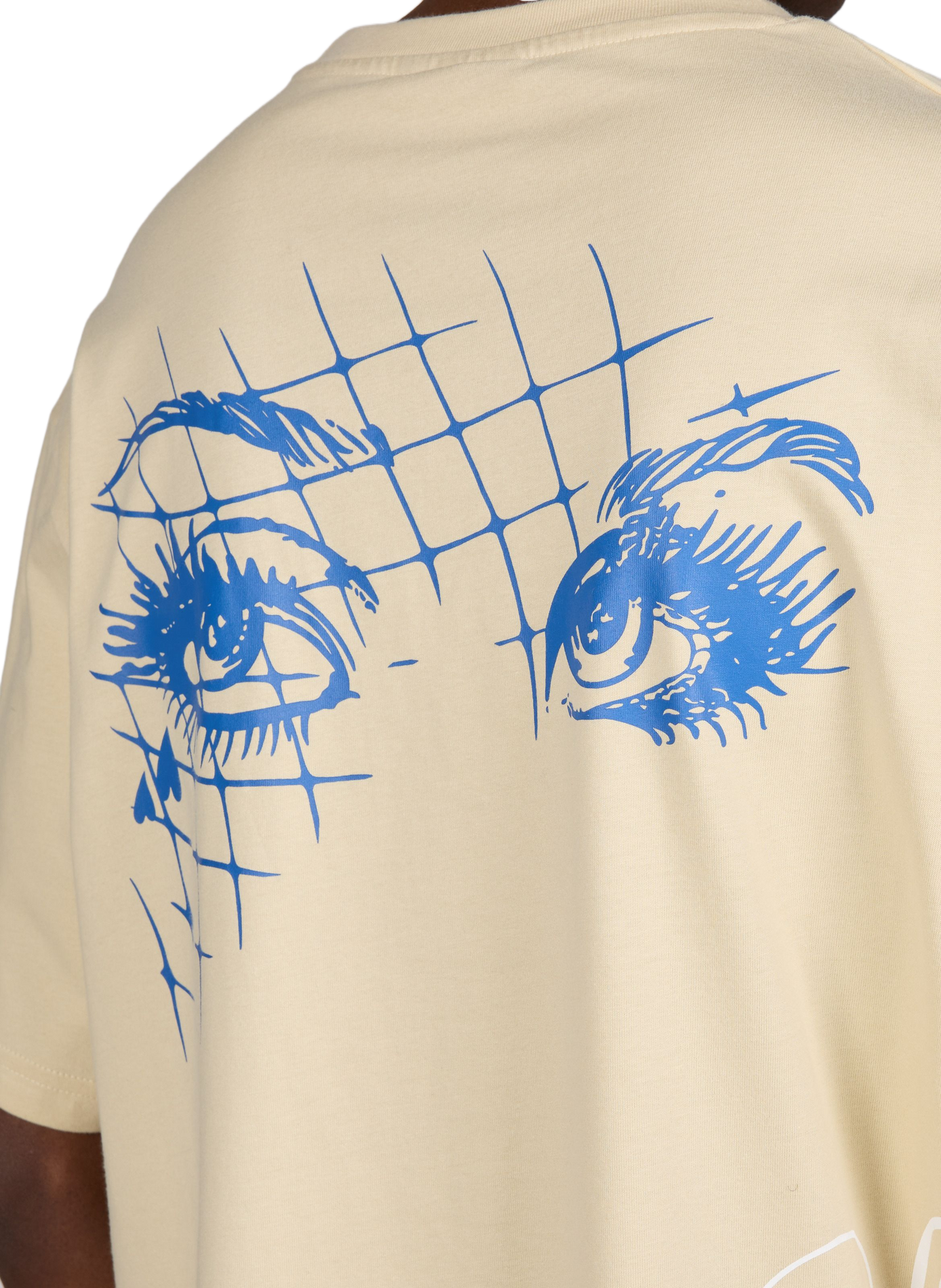 T-shirt droit imprimé en coton JACKER. Beige