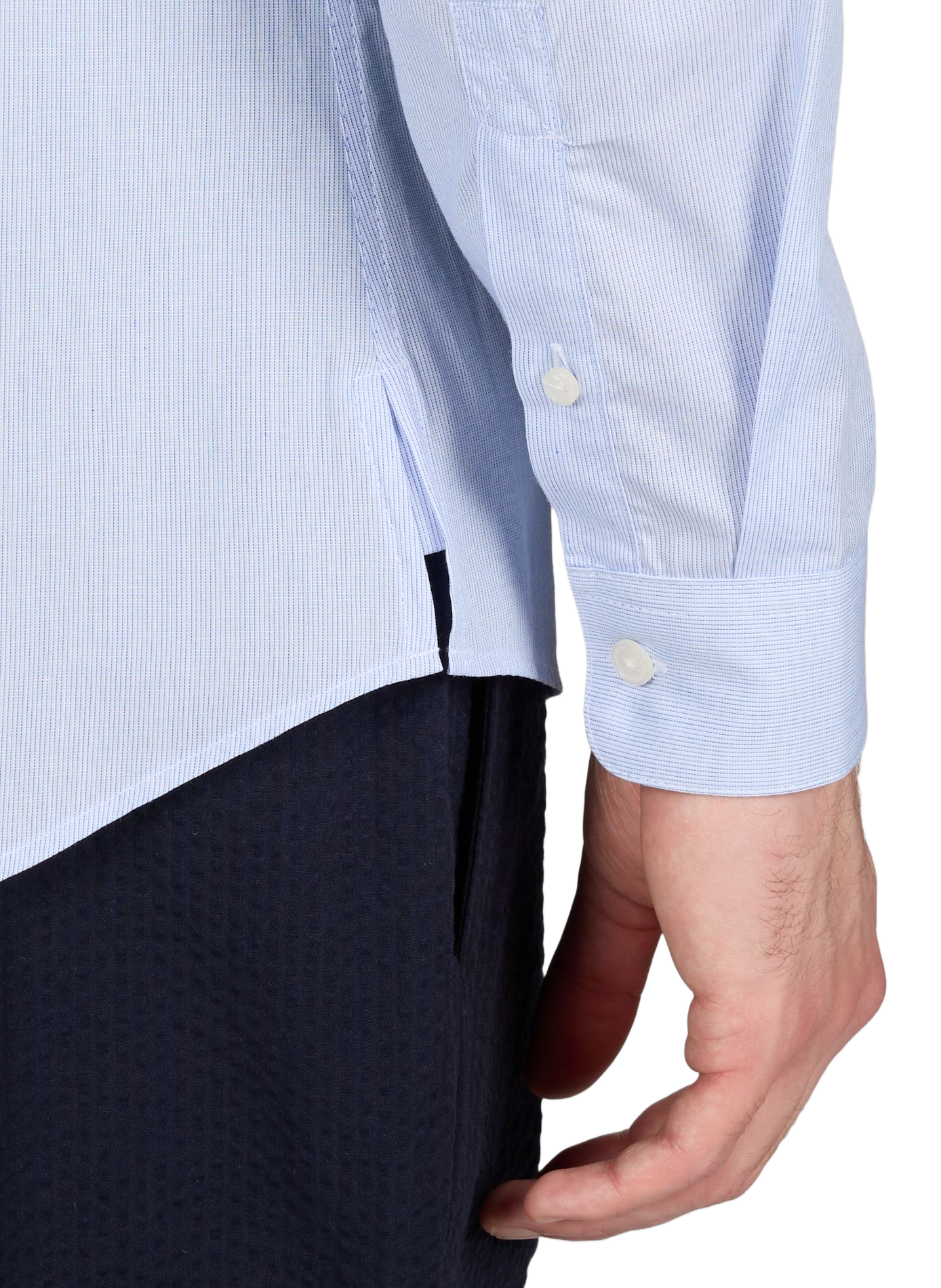 Fitted cotton shirt AU PRINTEMPS PARIS Blue