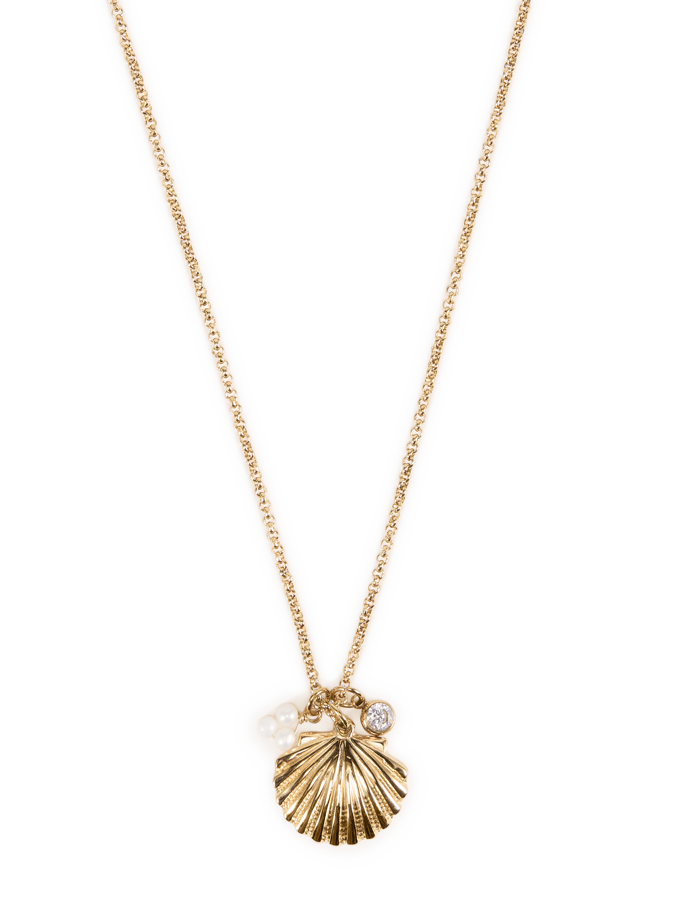Collier pendentif coquillage AU PRINTEMPS PARIS Doré
