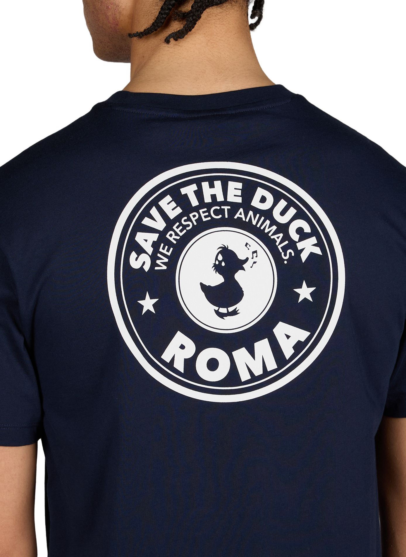 Tee-shirt col rond en coton SAVE THE DUCK Bleu