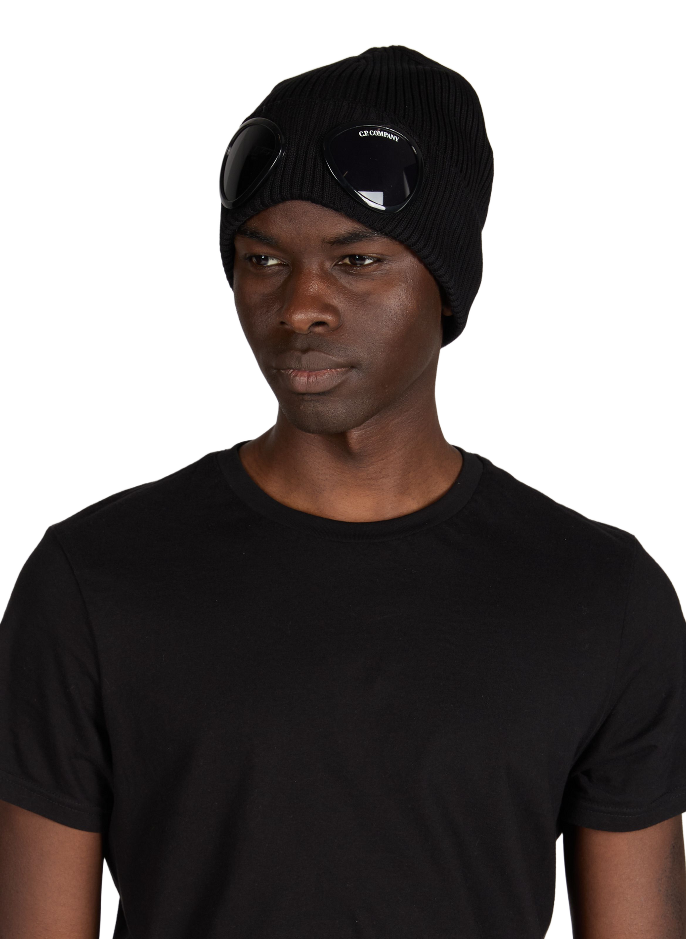Bonnet lunettes en coton CP COMPANY Noir