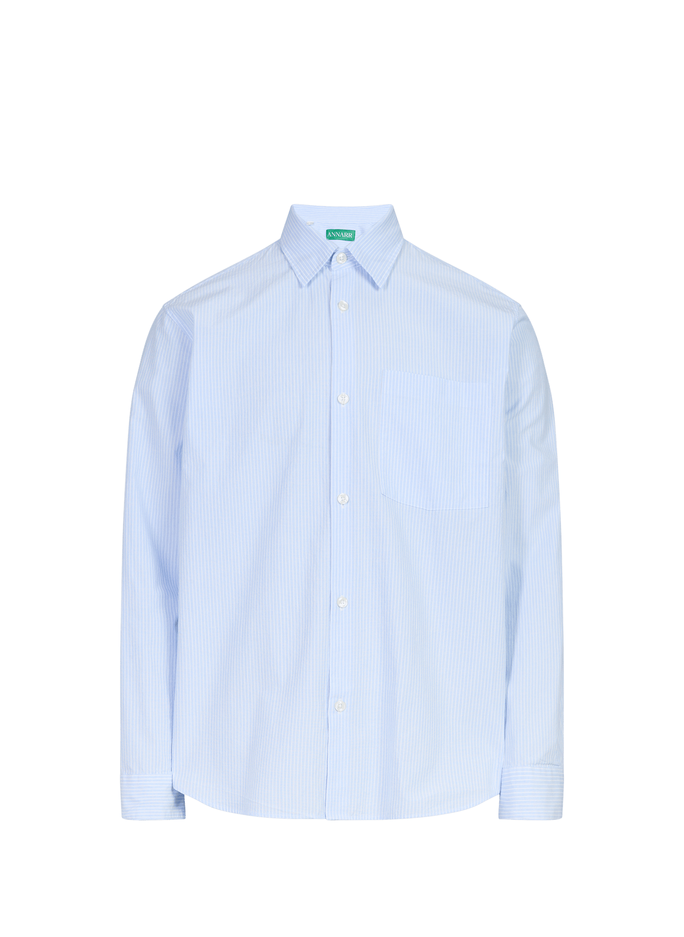 Camisa de manga larga a rayas de algodón. ANNARR Azul
