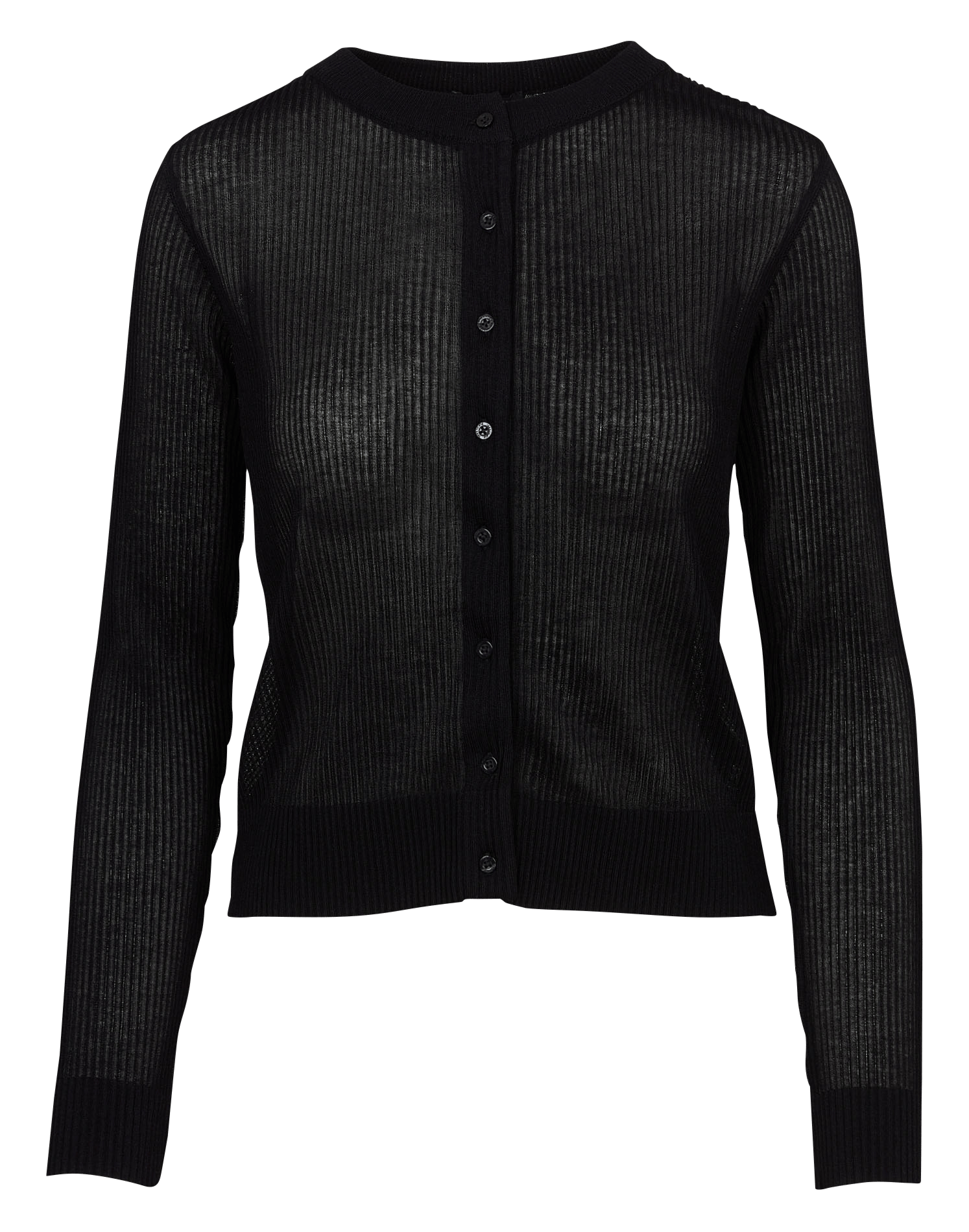 Cardigan droit col rond plissé IKKS Noir