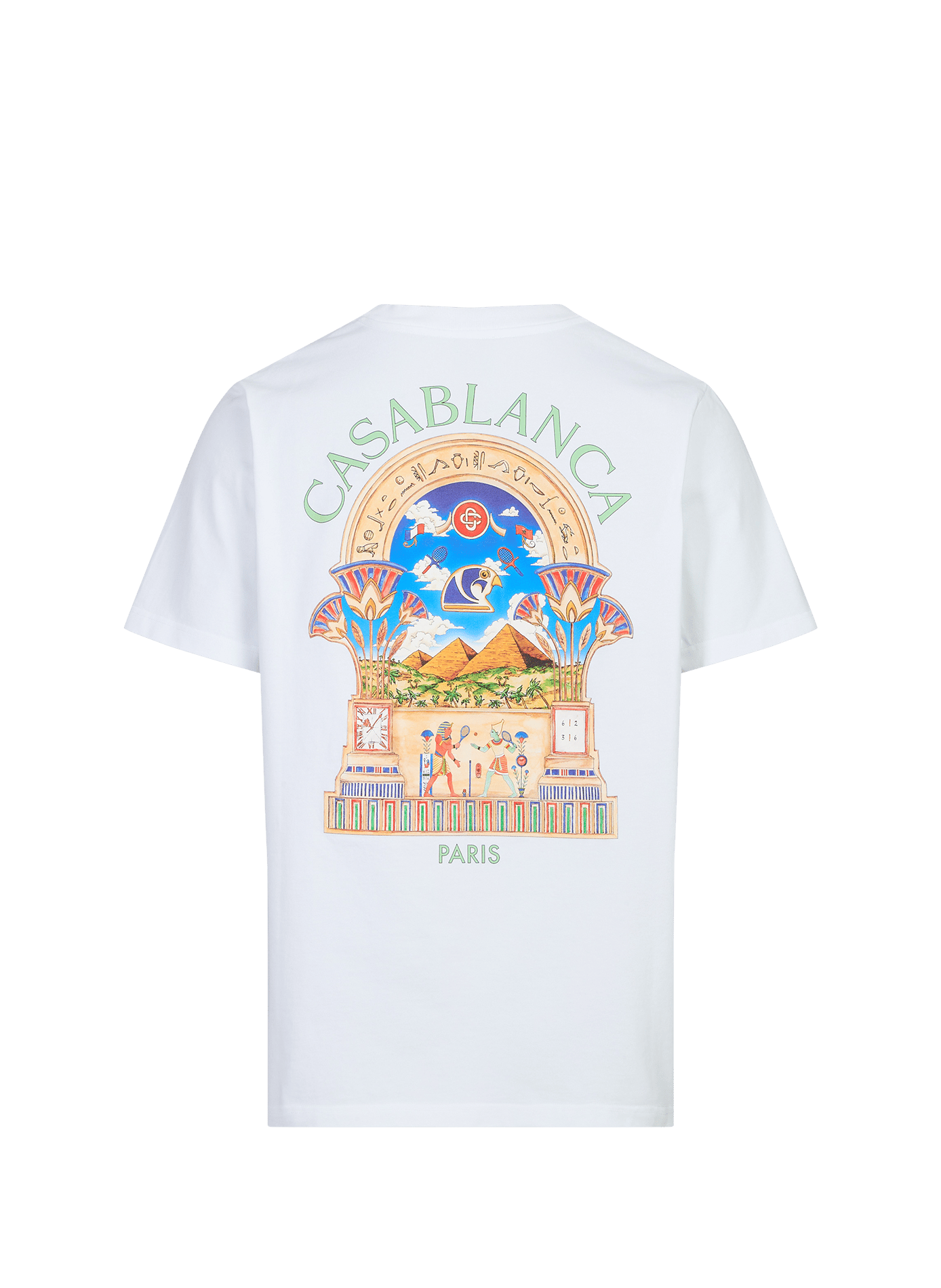 Bedrucktes T-Shirt mit Rundhalsausschnitt aus Baumwolle CASABLANCA PARIS Weiss