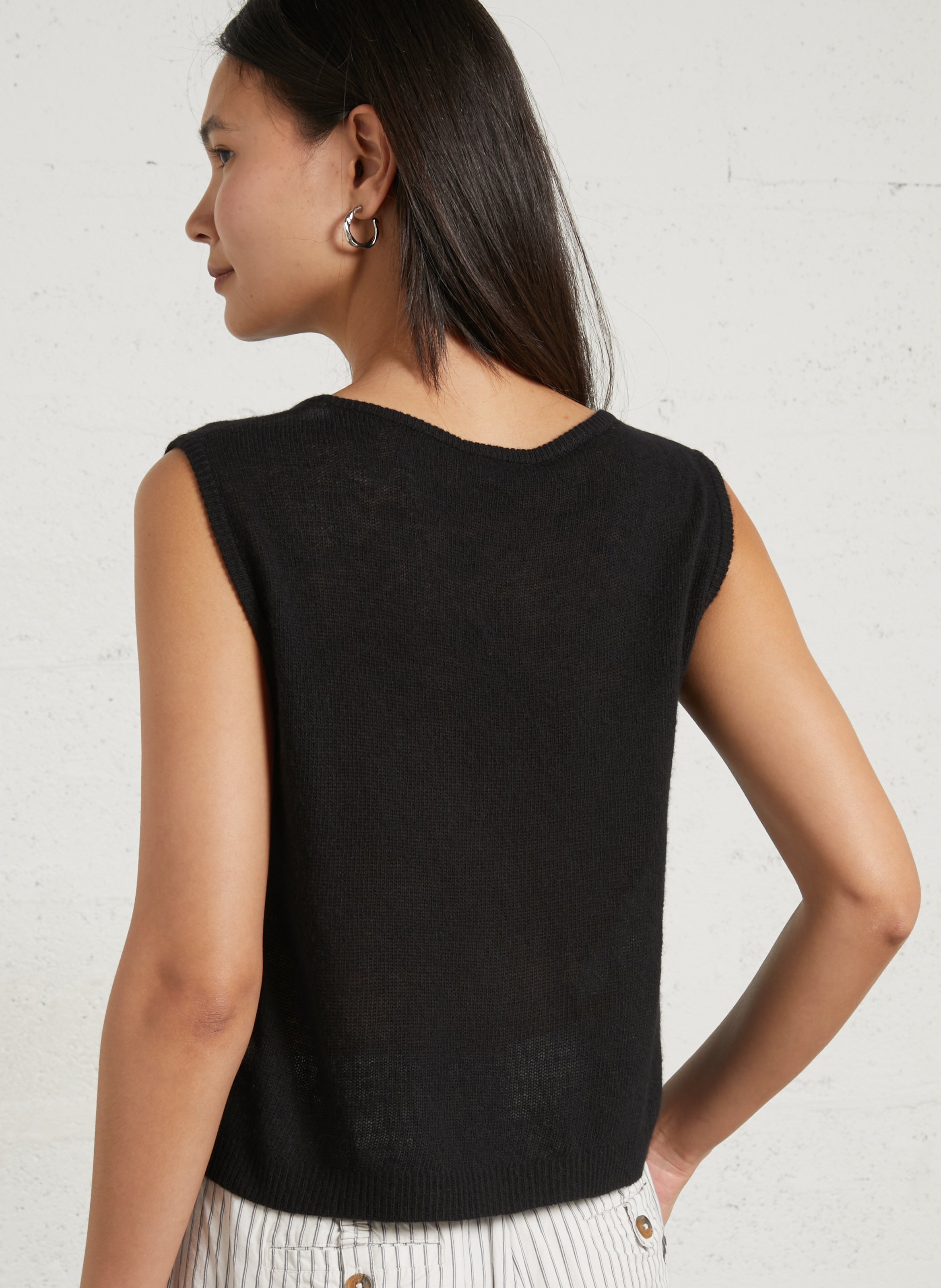 Pull sans manches en laine mélangée dumy AMERICAN VINTAGE Noir