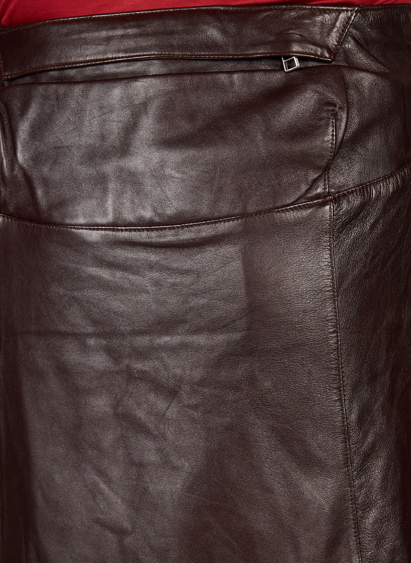 Leather wrap skirt OMAR AFRIDI Brown