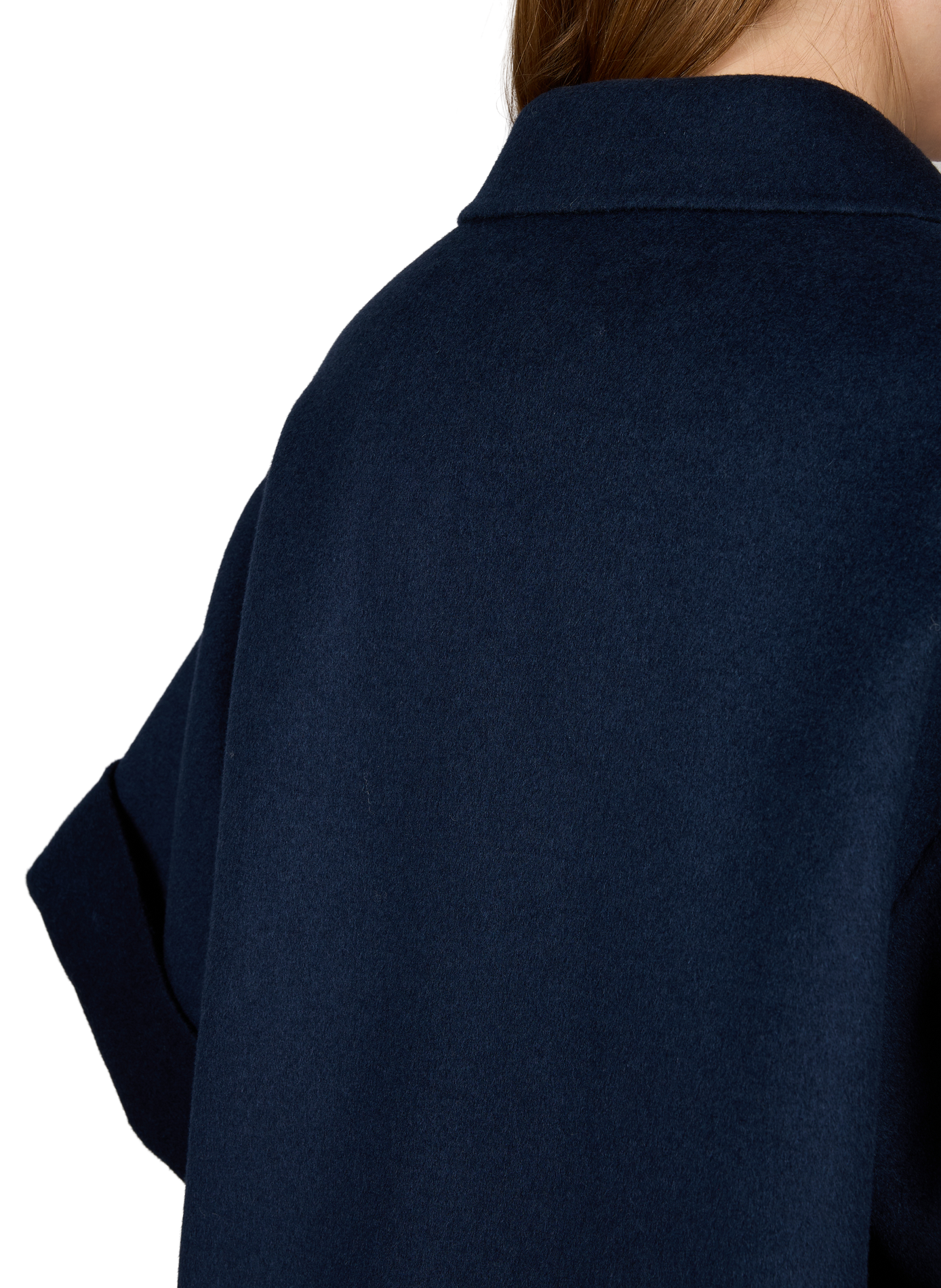 Manteau texturé à manches larges en laine MAX MARA WEEK END Bleu