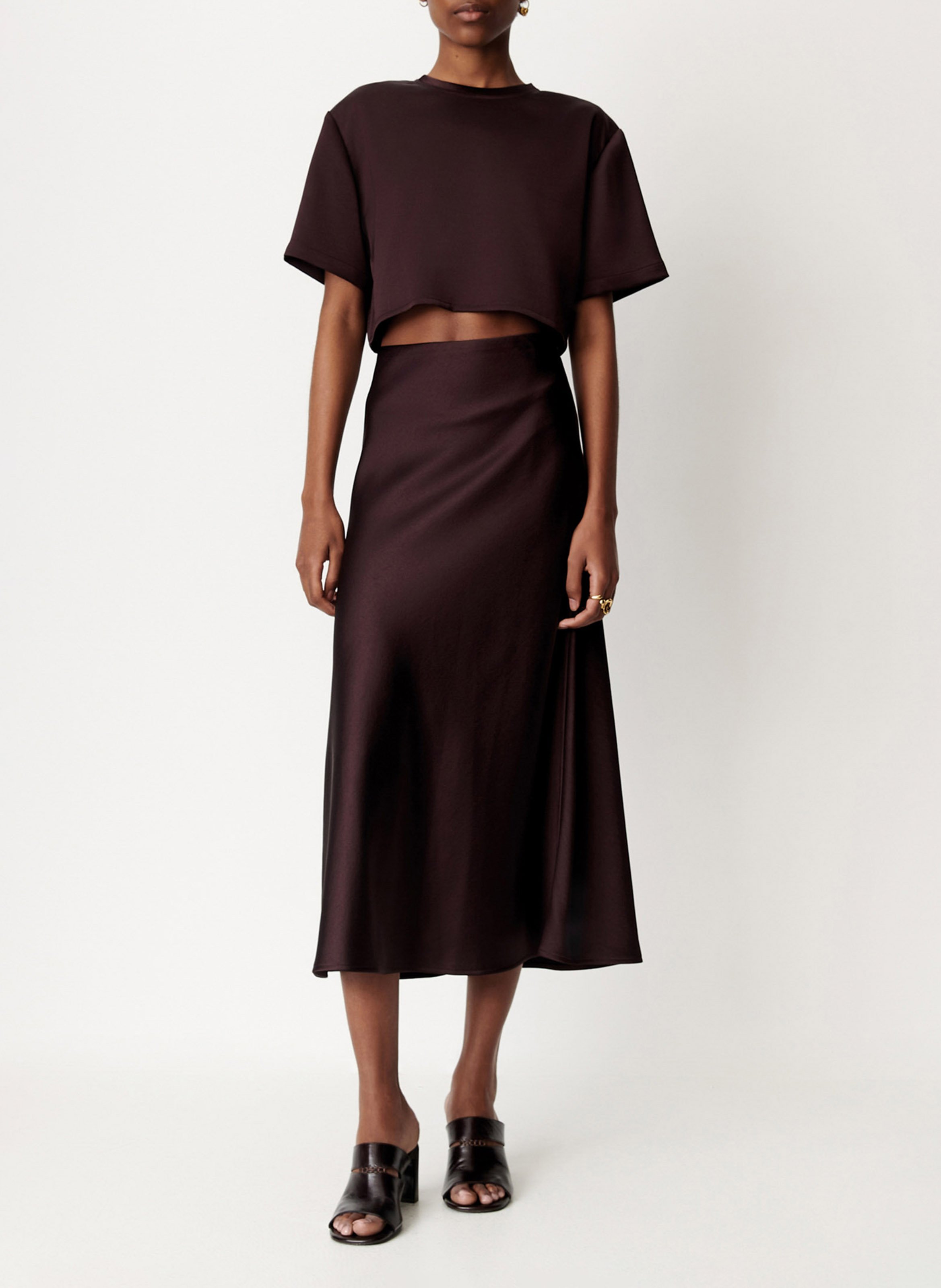Top droit col rond mocambo SESSUN Marron