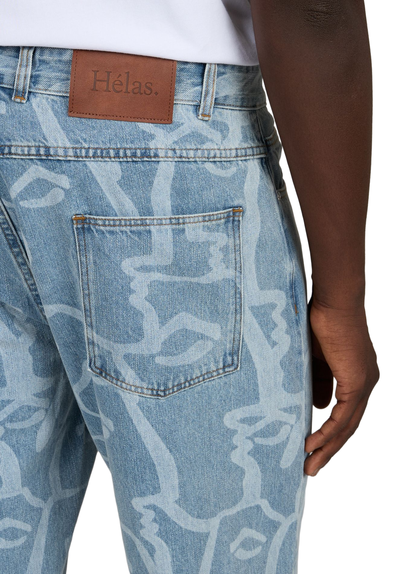 Boyfriend jeans with cotton patterns HELAS CAPS Blue