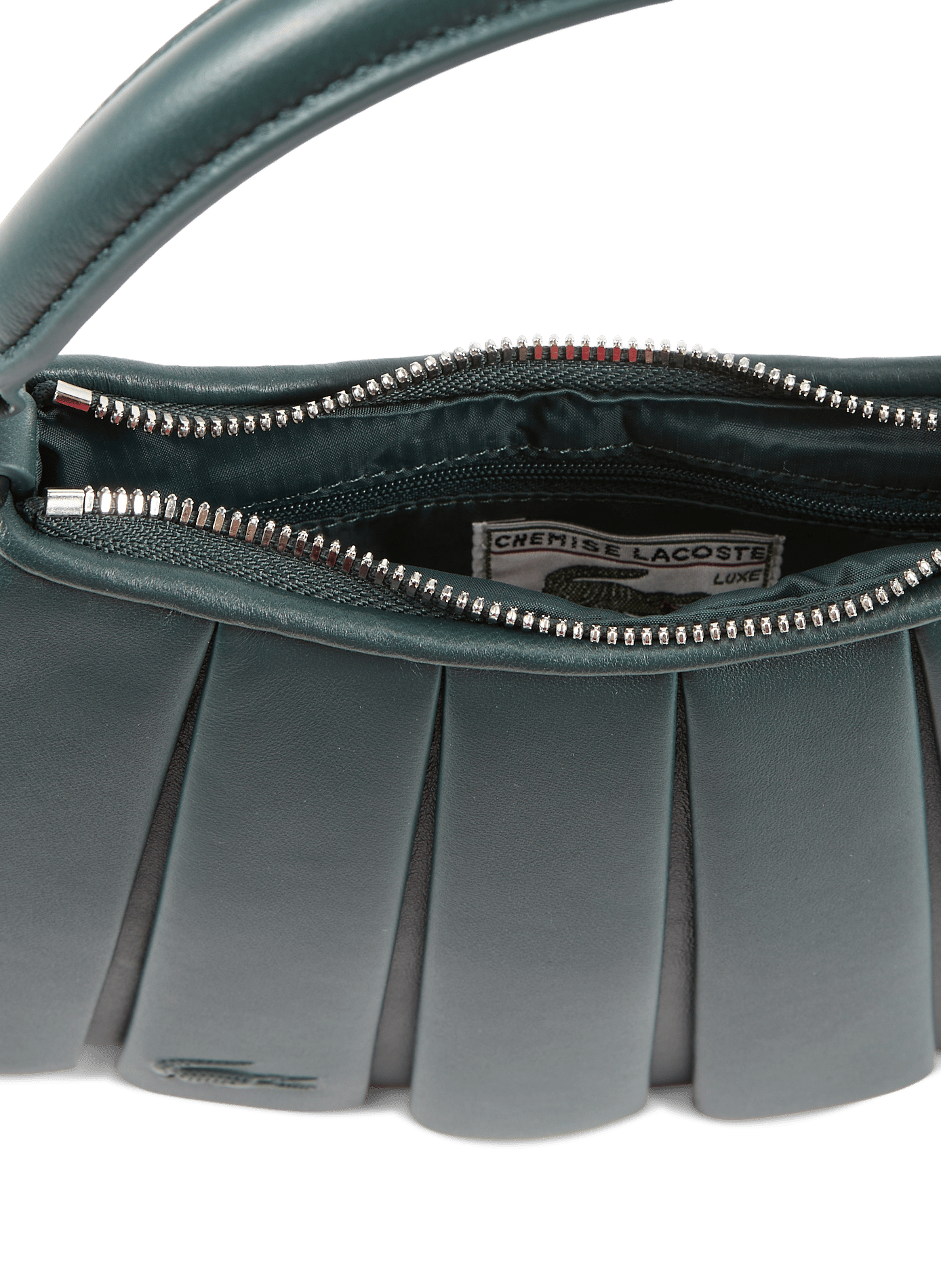 Small Lenglen leather bag LACOSTE Green