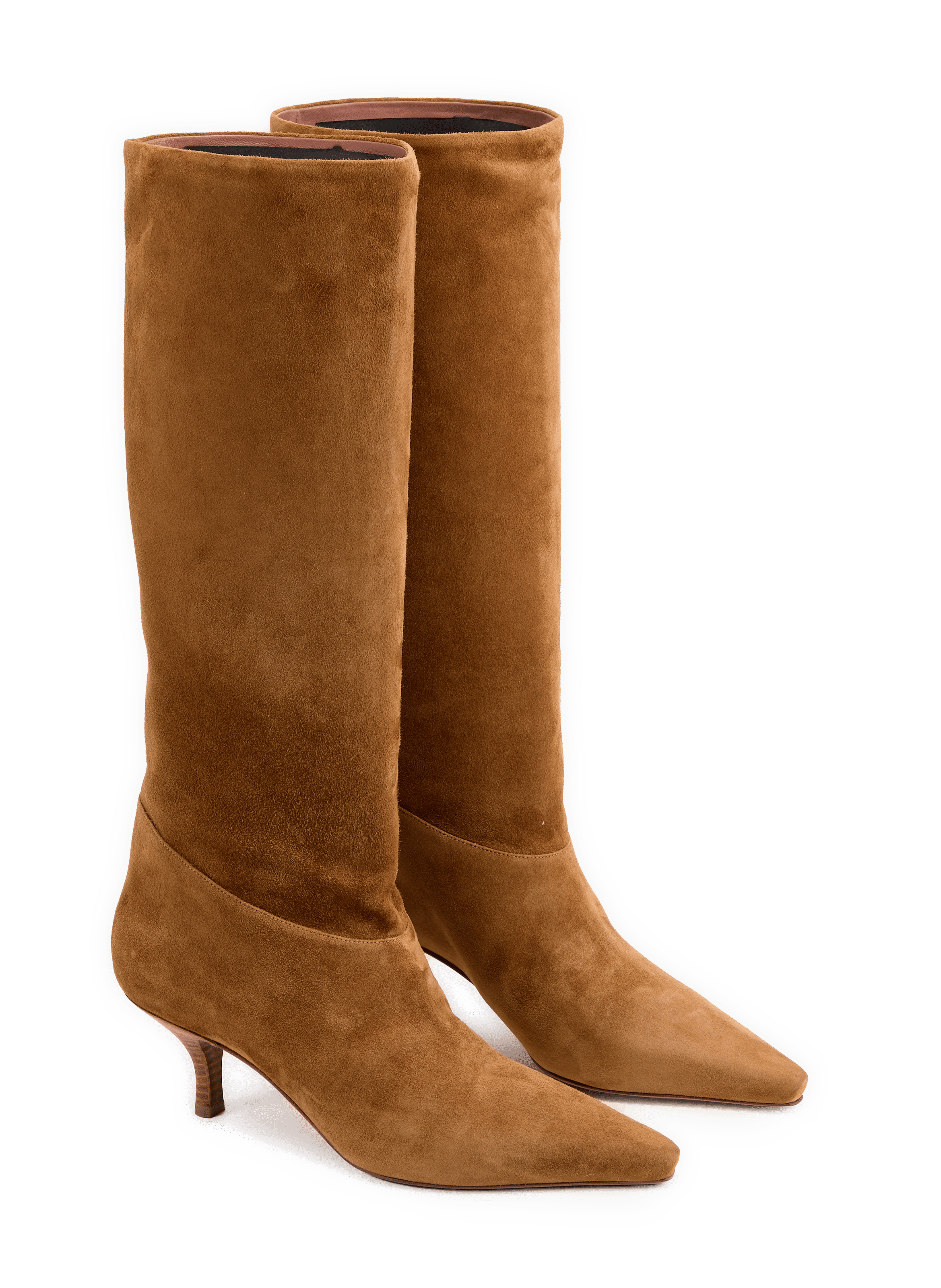 Bottes kitten heels Rose en cuir de chèvre PARIS TEXAS Marron