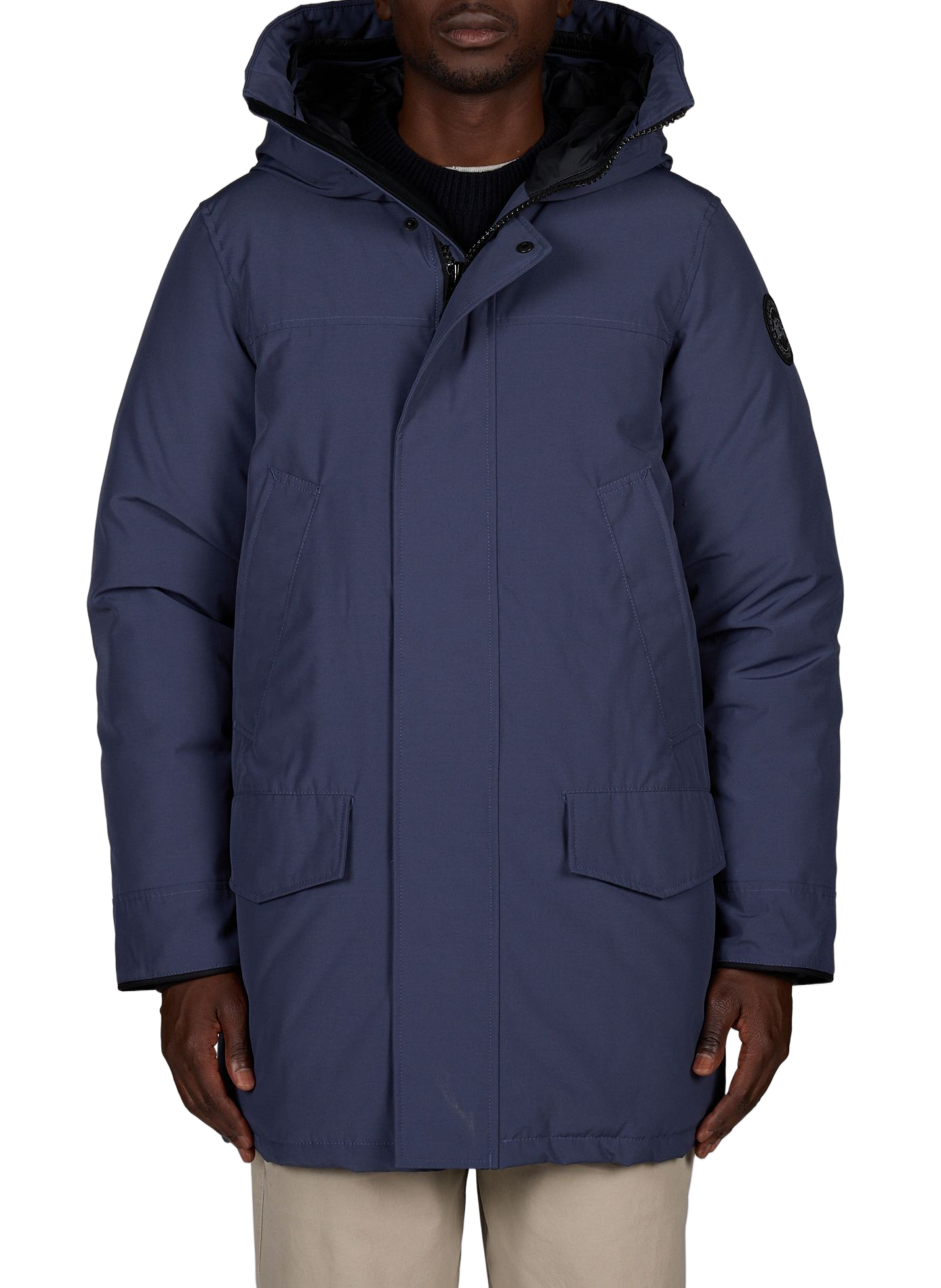 Rechte parka met capuchon van katoen CANADA GOOSE Blauw