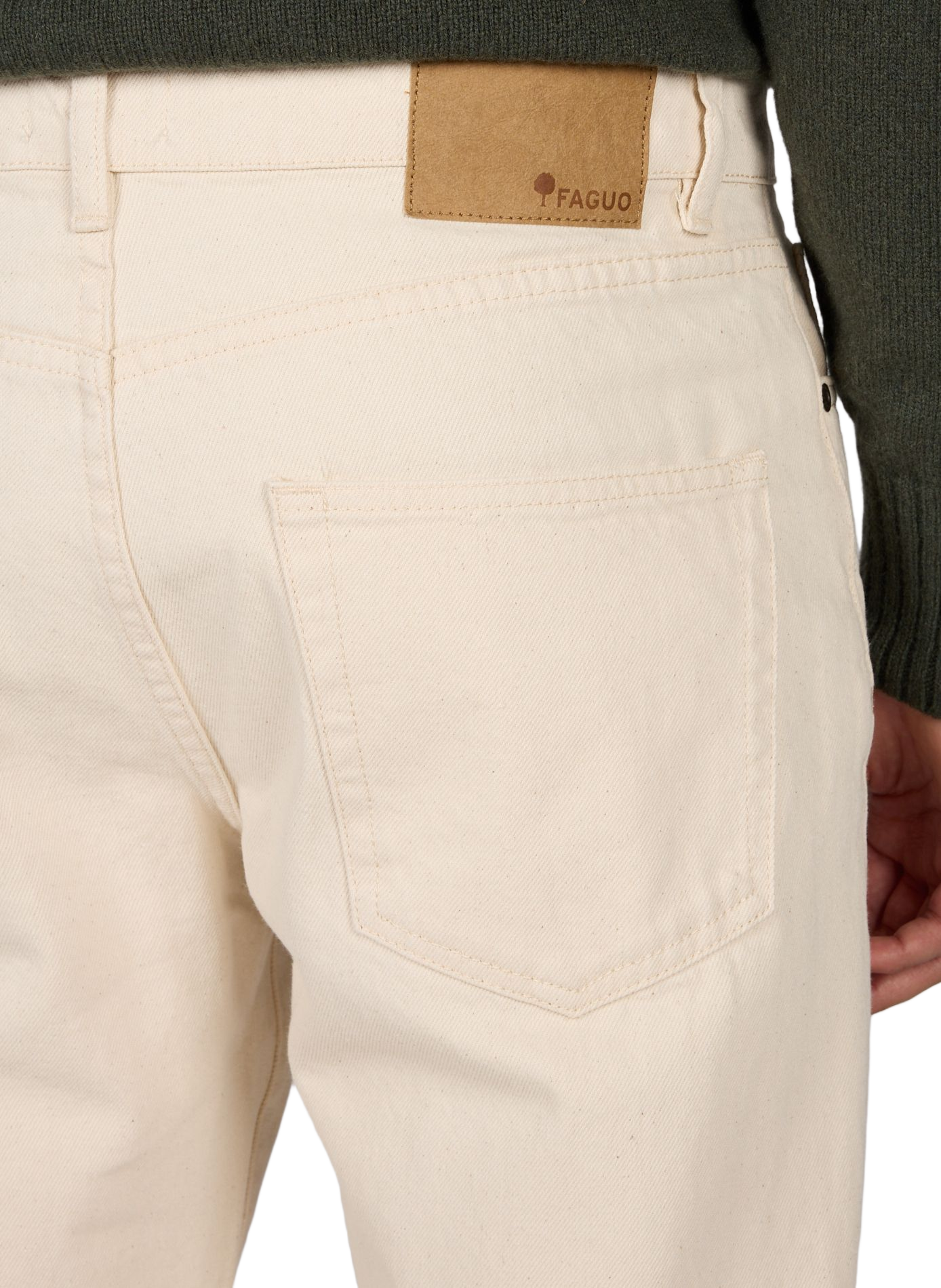 Gerade geschnittene blaue Jeans aus Baumwolle FAGUO Beige