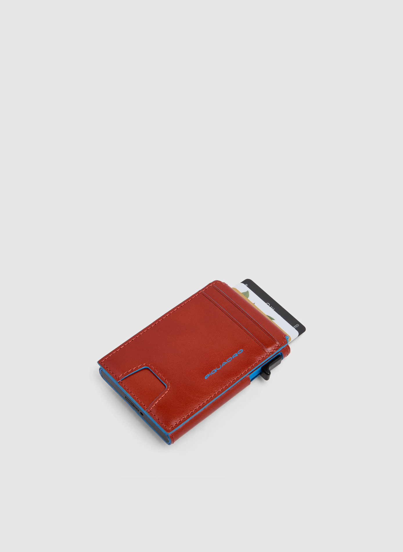 Pop-up leather card holder, 3 slots with rfid protection | Brown PIQUADRO Men