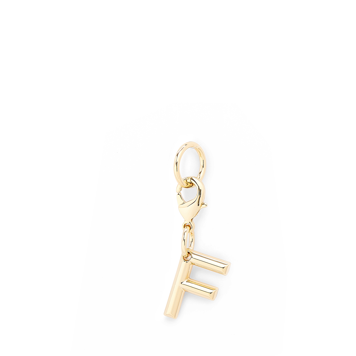 Gouden metalen Lancel-sleutelhanger in de vorm van de letter F, met gepolijste afwerking. LANCEL Goud