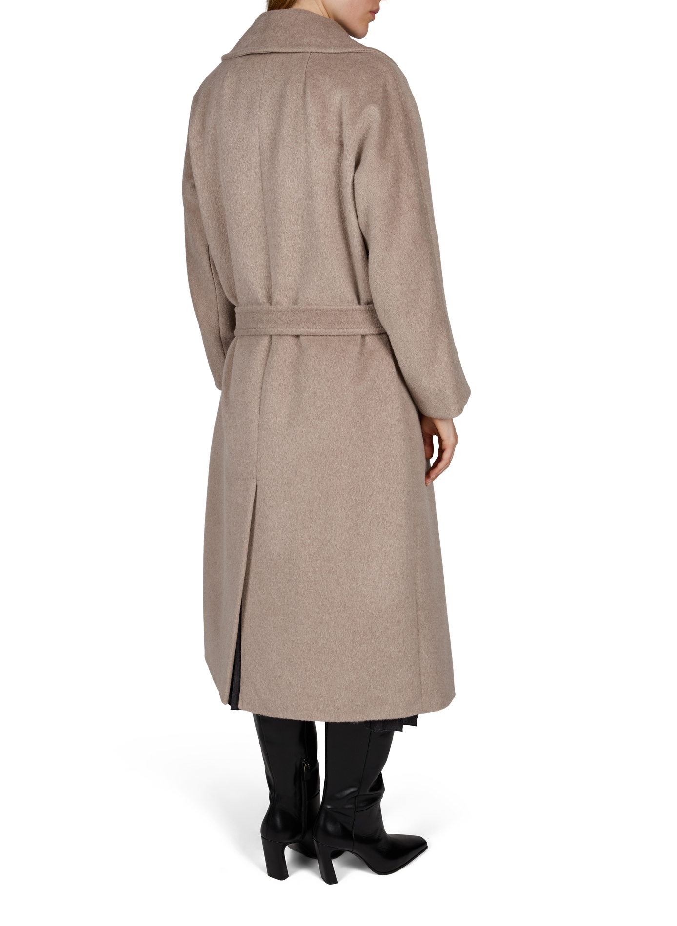 Wkdtempera straight tailored-collar belted coat in wool blend MAX MARA WEEK END Beige