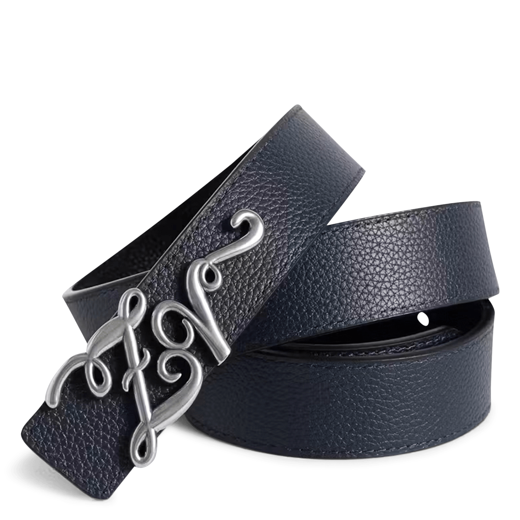 Ceinture réversible en cuir grainé zv reversible ZADIG&VOLTAIRE Noir