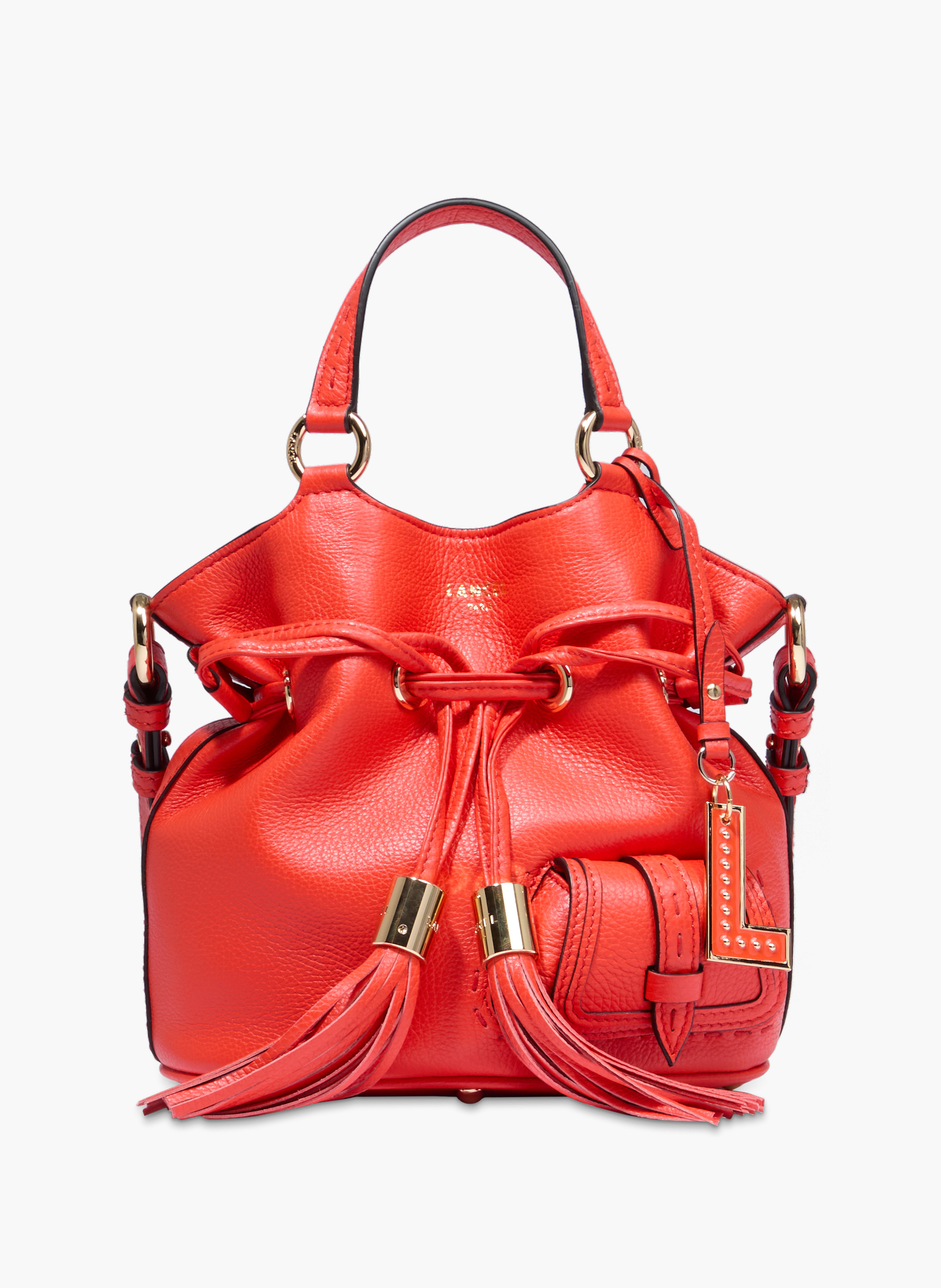 Handtas eerste flirt van Lancel in leer LANCEL Oranje