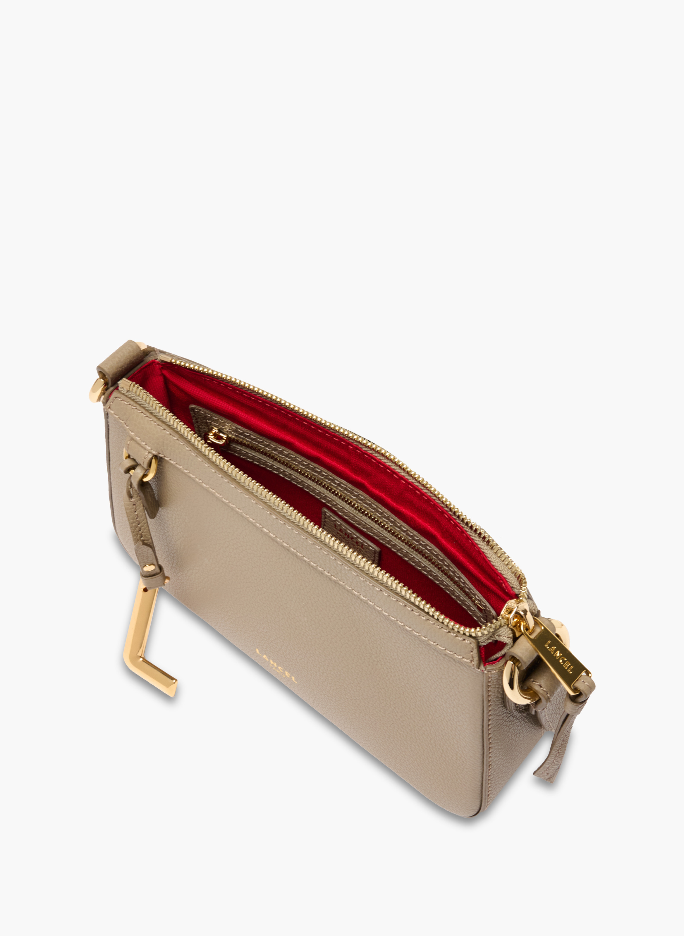 Mini sac zippé faubourg de lancel en cuir LANCEL Beige