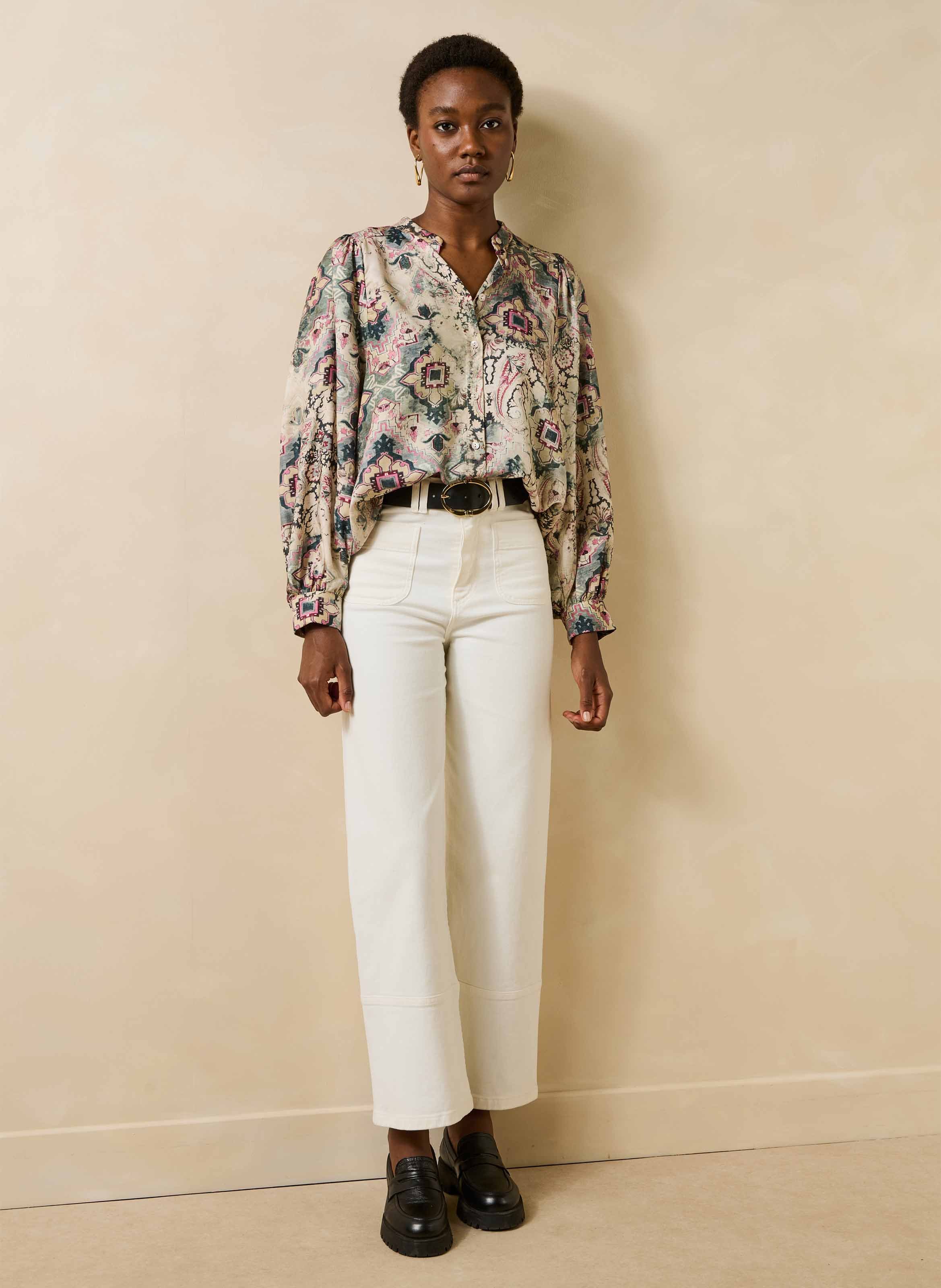 Shirt met ronde hals LA FEE MARABOUTEE Wit